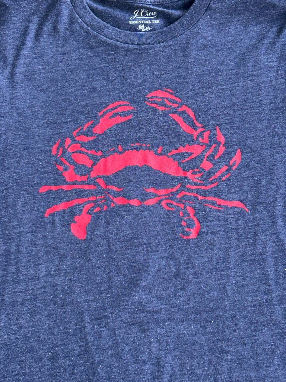 J Crew men’s blue cotton crewneck short sleeve graphic crab t-shirt top small - Picture 3 of 7